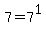 7+=+7%5E1
