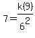 7+=+k%289%29%2F6%5E2