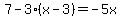 7+-+3%28x-3%29+=+-5x