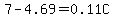 7+-+4.69+=+0.11C