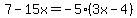 7-15x=-5%283x-4%29