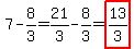 7-8%2F3=21%2F3-8%2F3=highlight%2813%2F3%29