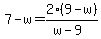 7-w=2%289-w%29%2F%28w-9%29