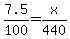 7.5%2F100+=+x%2F440