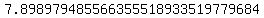 7.898979485566355518933519779684