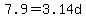 7.9=3.14d
