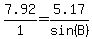 7.92%2F1=5.17%2Fsin%28B%29