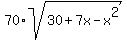 70%2Asqrt%2830%2B7x-x%5E2%29