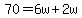 70=6w%2B2w