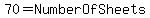 70+=++NumberOfSheets