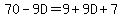 70+-+9D+=+9+%2B+9D+%2B+7