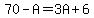 70-A=3A%2B6