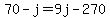 70-j=9j-270