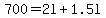 700=2l%2B1.5l