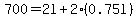 700=2l%2B2%280.75l%29