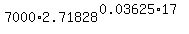 7000%2A2.71828%5E%280.03625%2A17%29