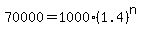 70000+=+1000%281.4%29%5En