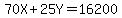 70X%2B25Y=16200