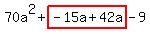 70a%5E2%2Bhighlight%28-15a%2B42a%29-9