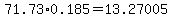 71.73%2A0.185=13.27005