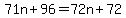 71n%2B96=72n%2B72