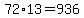 72%2A13=936