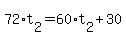 72%2At%5B2%5D+=+60%2At%5B2%5D+%2B+30