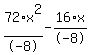 72%2F-8%2Ax%5E2-16%2F-8%2Ax