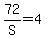 72%2FS+=+4