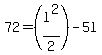 72=%28l%5E2%2F2%29-5l