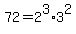 72+=+2%5E3%2A3%5E2