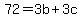 72+=+3b+%2B+3c