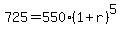 725+=+550%281%2Br%29%5E5