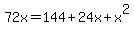 72x=144%2B24x%2Bx%5E2