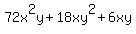 72x%5E2y+%2B+18xy%5E2+%2B+6xy