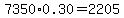 7350%2A0.30=2205