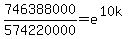 746388000%2F574220000+=+e%5E%2810k%29