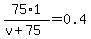 75%2A1%2F%28v%2B75%29=0.4