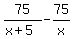 75%2F%28x%2B5%29-75%2Fx%29=0.5