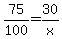75%2F100=30%2Fx