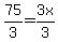 75%2F3=3x%2F3