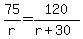 75%2Fr+=+120%2F%28r%2B30%29