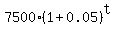 7500%2A%281%2B0.05%29%5Et