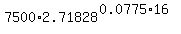 7500%2A2.71828%5E%280.0775%2A16%29
