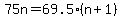 75n=69.5%28n%2B1%29