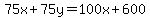 75x%2B75y=100x%2B600