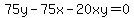 75y-75x-20xy=0