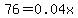 76=0.04x