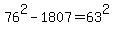 76%5E2+-+1807+=+63%5E2