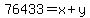 76433+=+x%2By
